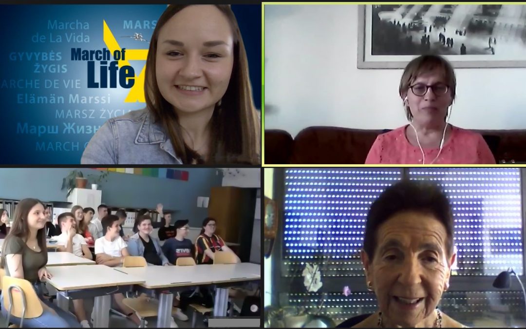 Zoom-Meeting with Holocaust survivors and students