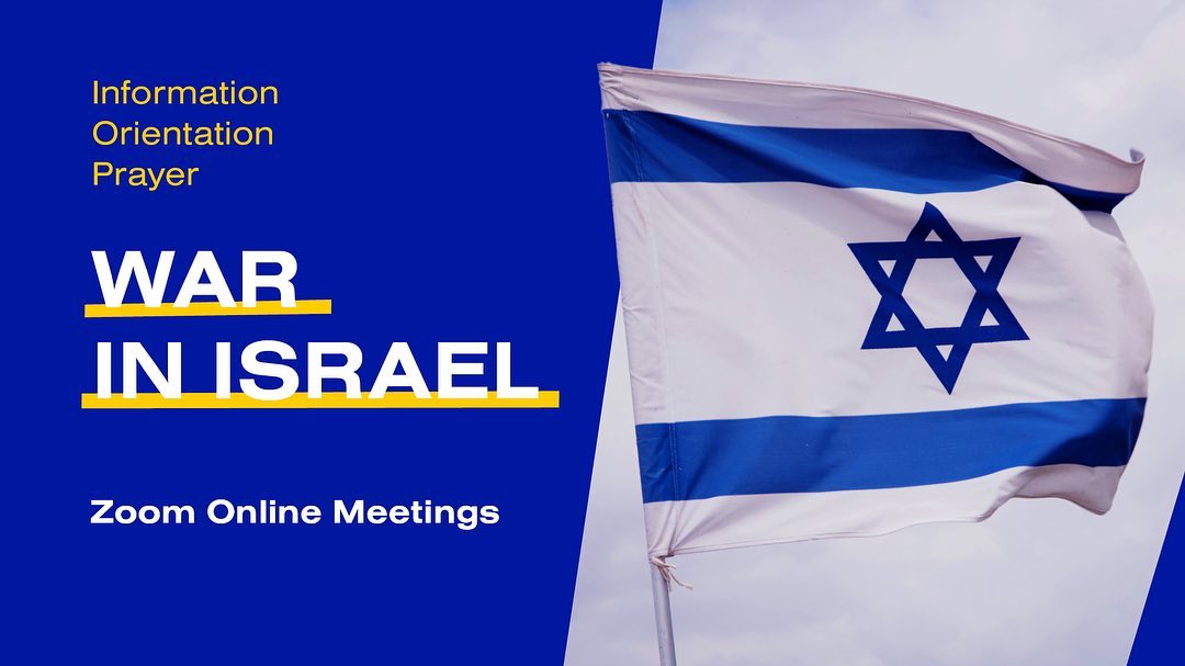 War in Israel<br />
Information - Orientation - Prayer<br />
Live on ZOOM | October 10 - 13 | 6-7 p.m. (CET)